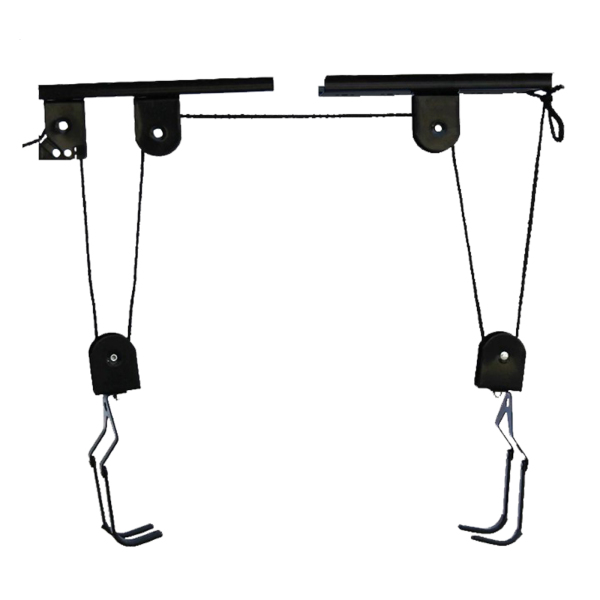 Monte-vélos pour garage, système de poulies pour rangement au plafond, lot de supports - 1 support + 2 sangles multifonctions Monte-vélos pour garage, système de poulies pour rangement au plafond, lot de supports - 1 support + 2 sangles multifonctions