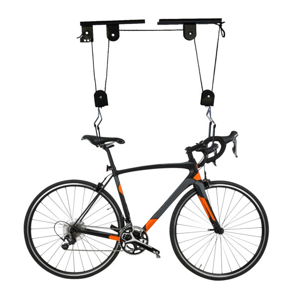 Monte-vélos pour garage, système de poulies pour rangement au plafond, lot de supports - 1 support + 2 sangles multifonctions Monte-vélos pour garage, système de poulies pour rangement au plafond, lot de supports - 1 support + 2 sangles multifonctions