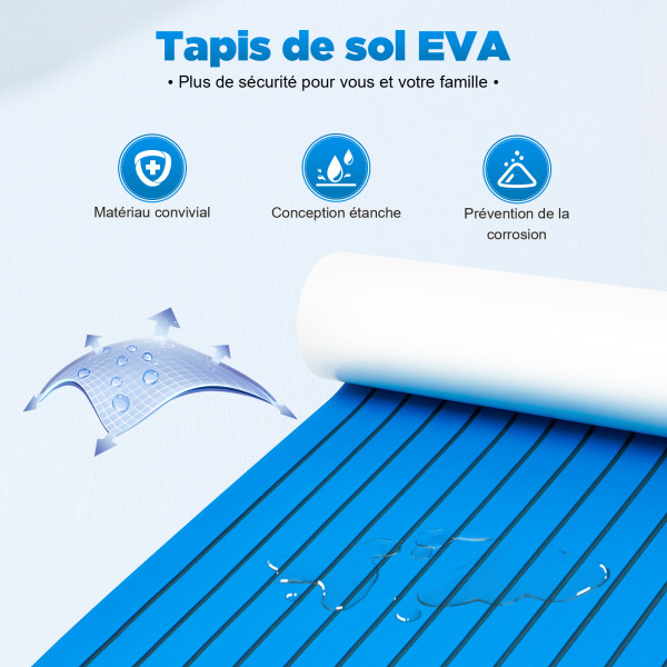 Tapis de bateau en mousse EVA synthétique antidérapant pour sols de camping-car, piscines, sols de jardin