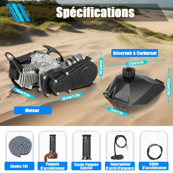 49 CC Kit oteur à 2 teps pour Pocket ini Dirt Bike Scooter 49 CC Kit oteur à 2 teps pour Pocket ini Dirt Bike Scooter