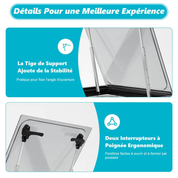 Fenêtre De Caravane Battante 90x50cm - Store Intégré - Pour Camping-car, Van - Installation Facile