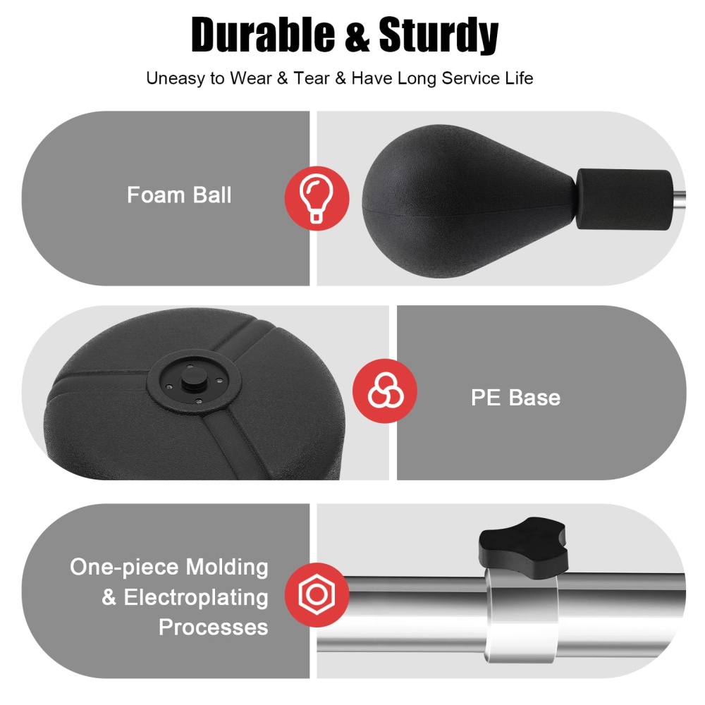 Punchingball - Sac de frappe sur pied - Pour adulte - Hauteur réglable de 120 à 160 cm