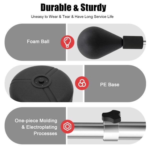 Punchingball - Sac de frappe sur pied - Pour adulte - Hauteur réglable de 120 à 160 cm