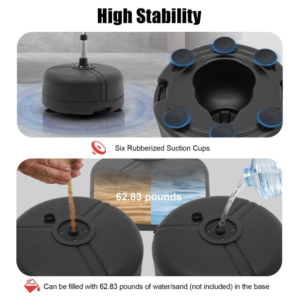Punchingball - Sac de frappe sur pied - Pour adulte - Hauteur réglable de 120 à 160 cm