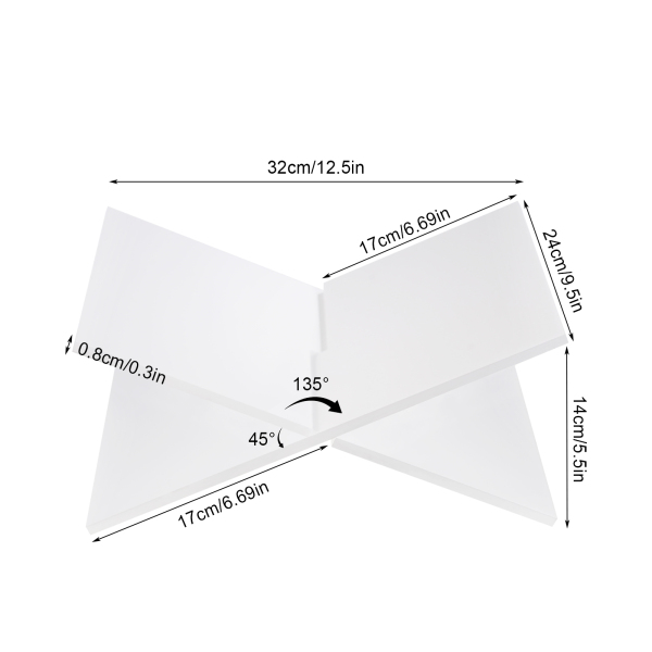 Porte-livre en acrylique, Porte-livre en acrylique avec cadre en croix, support de lecture, 32*14cm, blanc