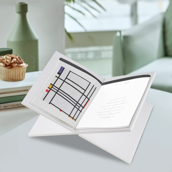 Porte-livre en acrylique, Porte-livre en acrylique avec cadre en croix, support de lecture, 32*14cm, blanc