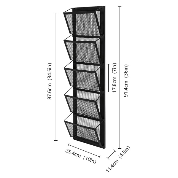 Support de fichiers mural, support de support de courrier, panier suspendu mural