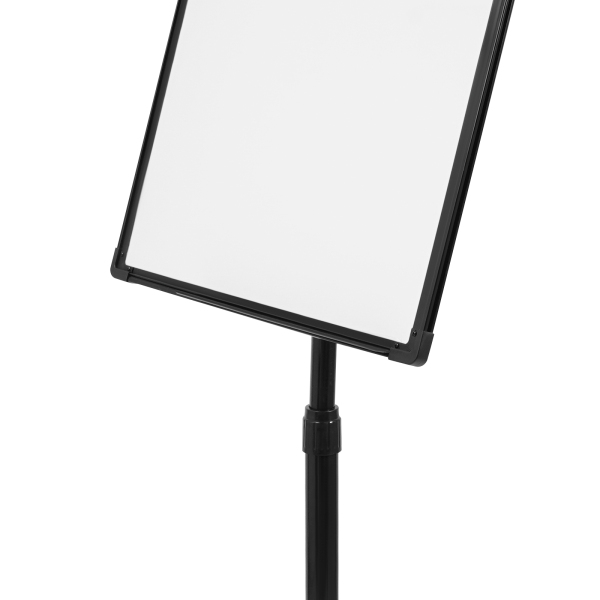 Planche à dessin simple face, réglable en hauteur, tableau blanc magnétique portable - Étagère noire