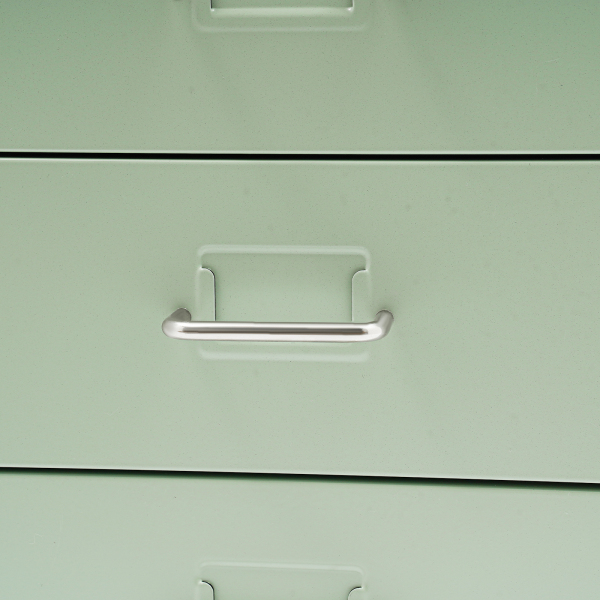 Classeur vertical à 6 tiroirs, classeur métallique avec serrure et roulettes - Vert