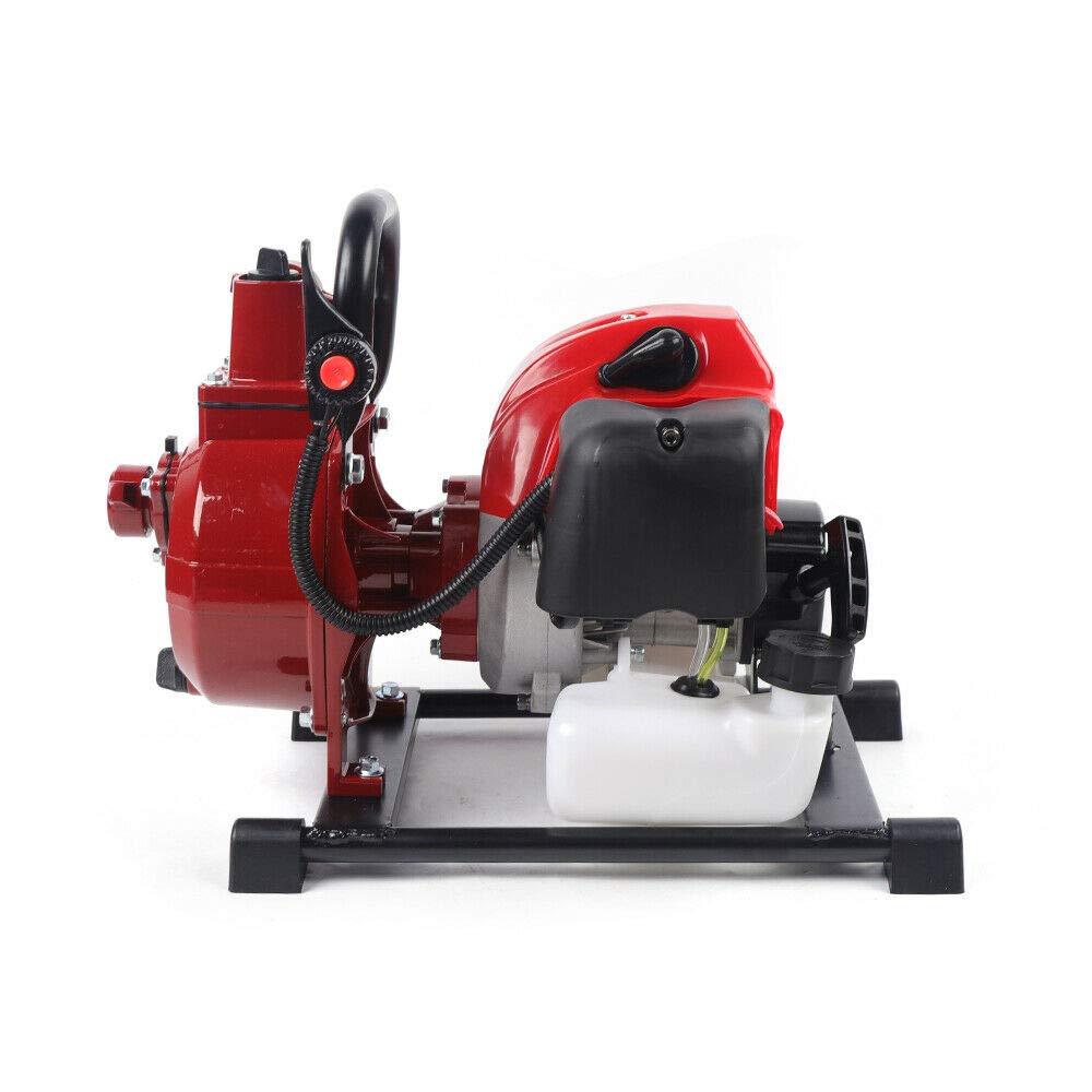 Pompe à Eau à Essence 6,5 CV 4 Temps 2" Pompe De Jardin Pompe à Eau Usée 4,8 KW Max. 36 M³/h Hauteur De Refoulement Max. 28 M Réservoir 3,6 L