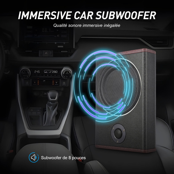 Caisson de basses de voiture Slim 8" 600 W 68 mm