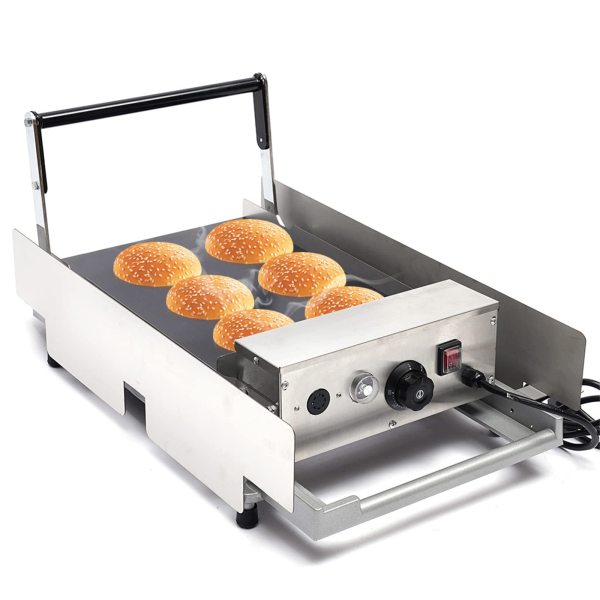 Machine à hamburger électrique en acier inoxydable 2000 W, double plaque chauffante avec revêtement anti-adhésif, 50 ~ 300 ℃