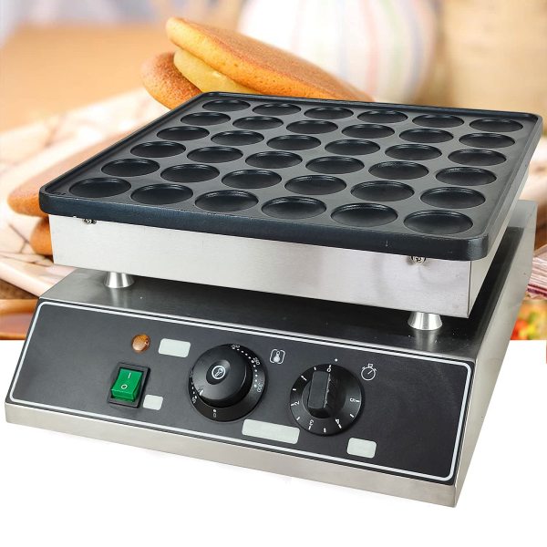Gaufrier à bulles 220V 1000W, gaufrier à oeufs en acier inoxydable 36 trous, gaufrier à gaufres à oeufs à bulles de style Hong Kong