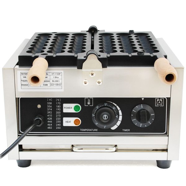 Gaufrier commercial à bulles - 1500 W - Pour 21 mini cuisines - Plaques antiadhésives - Température réglable avec minuterie