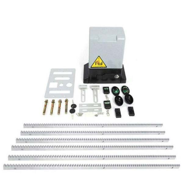 CNCEST 230V 750W 1800KG Moteur de porte coulissante Porte de garage électrique+2 télécommandes