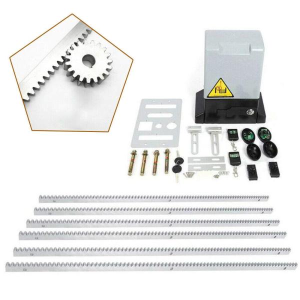 CNCEST 230V 750W 1800KG Moteur de porte coulissante Porte de garage électrique+2 télécommandes