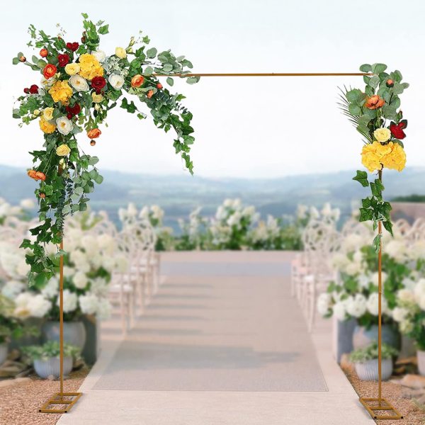 Arche de Mariage 2x1 m Support de Fond Arche Structure Stable en Métal pour Décoration de Mariage, Anniversaires, Remises de Diplômes, Fêtes Arche de Mariage 2x1 m Support de Fond Arche Structure Stable en Métal pour Décoration de Mariage, Anniversaires, Remises de Diplômes, Fêtes