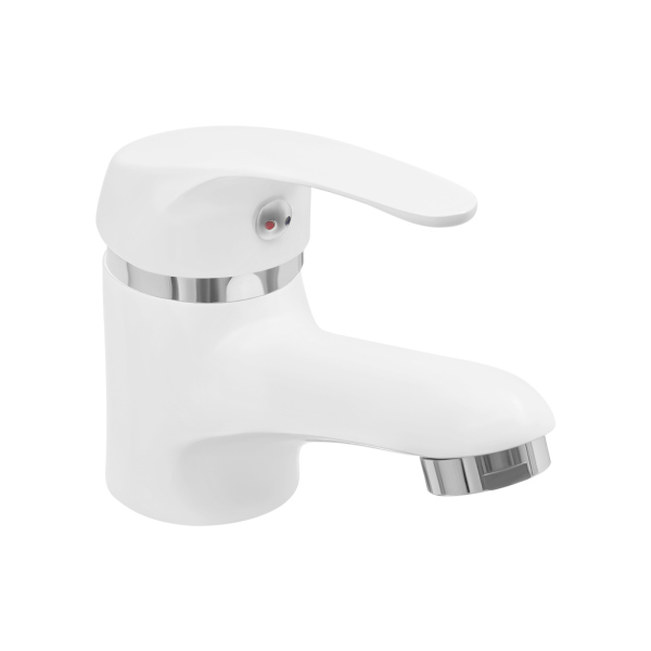 Robinet de lavabo pour salle de bain, robinet de salle de bain en blanc, mitigeur avec noyau en céramique silencieux, robinet pour lavabo