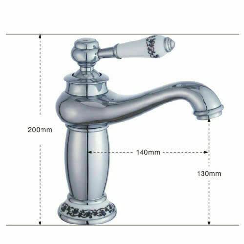 Robinet de salle de bain rétro - Mitigeur monocommande - Argenté