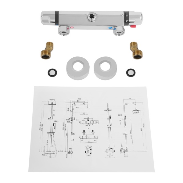 Robinet de douche thermostatique Robinet mitigeur de douche avec bouton de protection