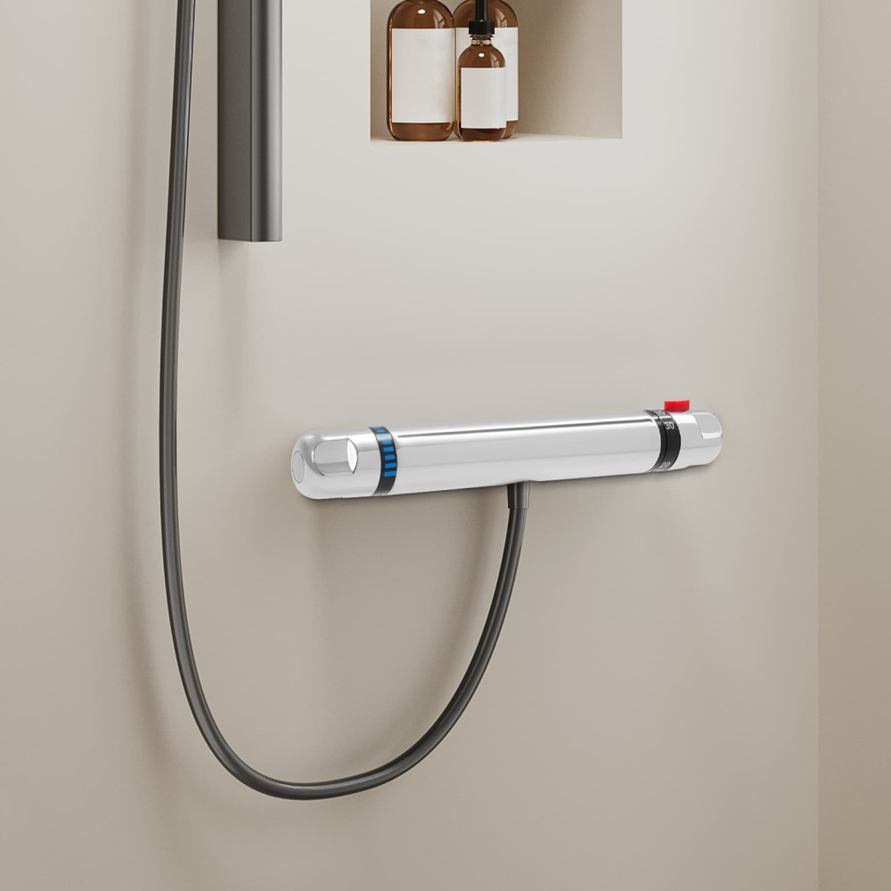 Robinet de douche thermostatique Robinet mitigeur de douche avec bouton de protection