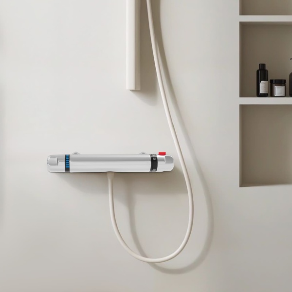Robinet de douche thermostatique Robinet mitigeur de douche avec bouton de protection