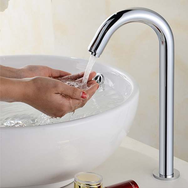 Robinet Automatique Infrarouge AIMADI - Mitigeur Lavabo Sans Contact Chromé - Détection Main