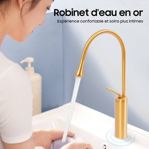 CNCEST Robinet d'évier de cuisine doré - Pour cuisine et salle de bain