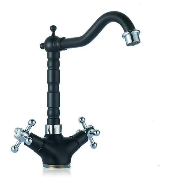 Robinet de Cuisine pour Eviers et Nettoyage, Mitigeur Monocommande à Economie d'eau pour Cuisine, Robinet avec Bec Pivotant, Noir