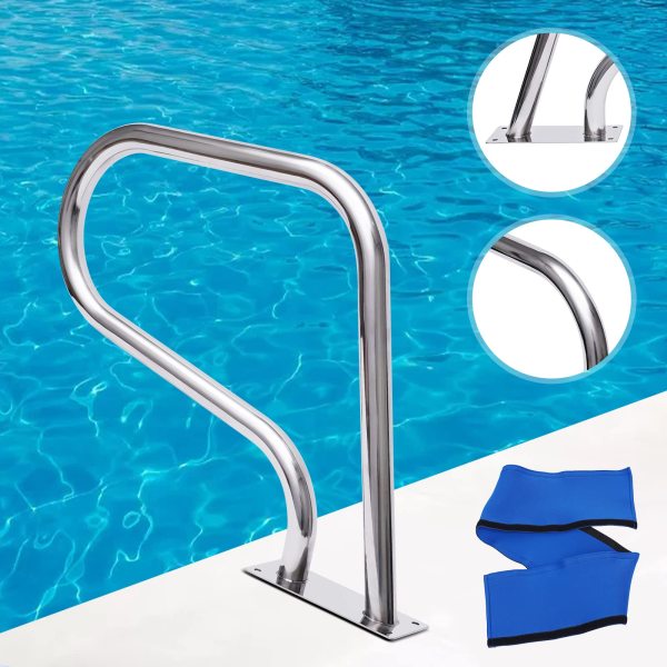 Main Courante de Piscine en Acier Inoxydable, échelle de Main Courante de Piscine, Rampe d'escalier de Piscine en Acier Complet