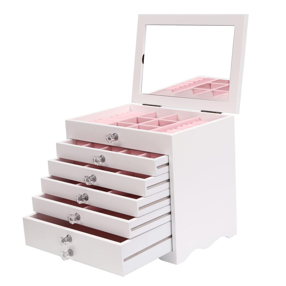 V-LAFUY Bijoux Boite Rangement Avec Couvercle En Acrylique, Boîtes à