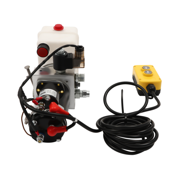 Pompe hydraulique simple effet pour benne, Groupe hydraulique 12V, 2850rpm, Débit de pompe : 1,1cc/r Pompe hydraulique simple effet pour benne, Groupe hydraulique 12V, 2850rpm, Débit de pompe : 1,1cc/r