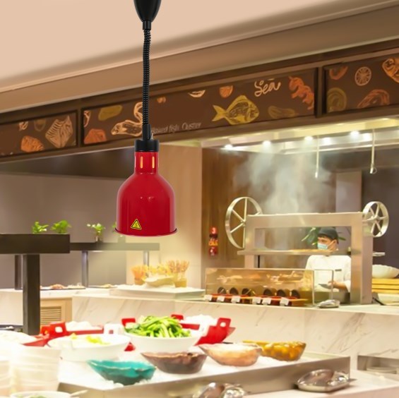 Lampe chauffante commerciale rétractable pour aliments, 220V, 250W, pour Buffet, restaurants, hôtels, cuisines, cafés, rouge