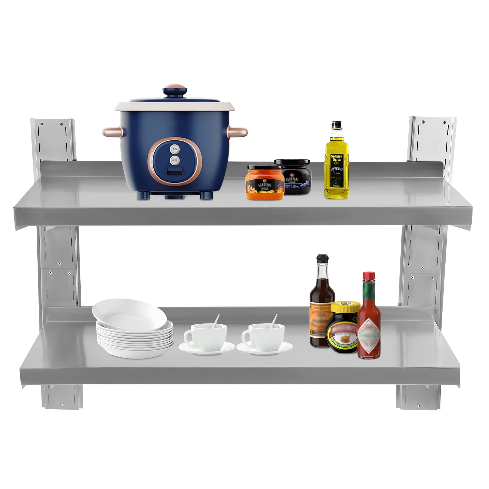 Étagère urale pour four à icro-ondes, support ural pour cuisine avec 6 crochets obiles en acier inoxydable, pour icro-ondes, étagère de cuisine