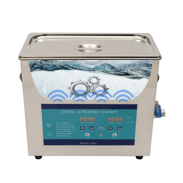 Nettoyeur à ultrasons 6,5 L avec dégazage 220 V, pour laboratoire, industrie alimentaire, etc., argent