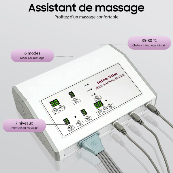 Appareil de massage pour tout le corps - Pressothérapie - Drainage lymphatique - Appareil de massage réglable - Violet