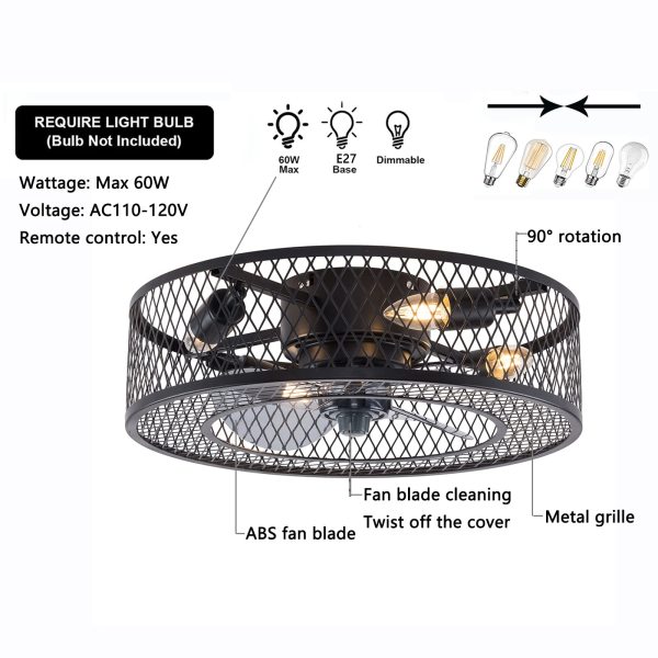 Ventilateur Led E27 avec Ampoule, Ventilateur de Plafond Super Lumineux Économe en Énergie, 3 Niveaux de Lumière et 3 Vitesses de Vent, pour Chambre, Salon et Bureau, Jaune, par Ihhxbs Ventilateur Led E27 avec Ampoule, Ventilateur de Plafond Super Lumineux Économe en Énergie, 3 Niveaux de Lumière et 3 Vitesses de Vent, pour Chambre, Salon et Bureau, Jaune, par Ihhxbs