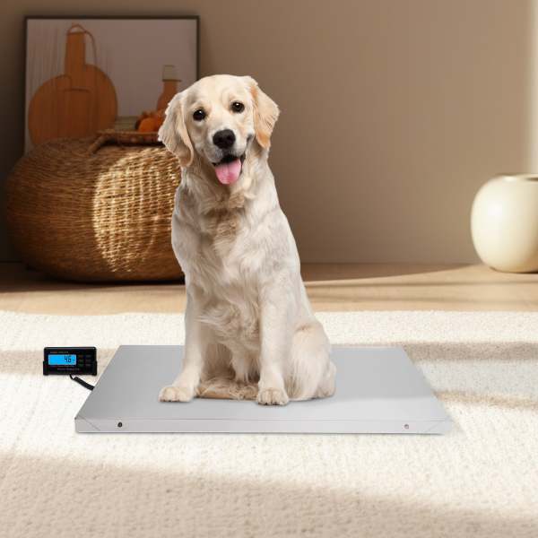 Pèse-animal Numérique - Capacité 100 Kg, Précision 10 G - Plateau 69 X 33 Cm - Affichage LED, Fonction Tare - Pour Chien, Chat, Vétérinaire - Antidérapant Et Facile à Utiliser