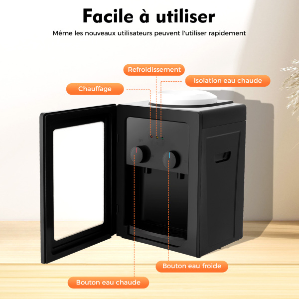 Distributeur D'Eau Électrique 550W Chaud Et Froid - Bureau Et Maison - 3,5 à 18,9L