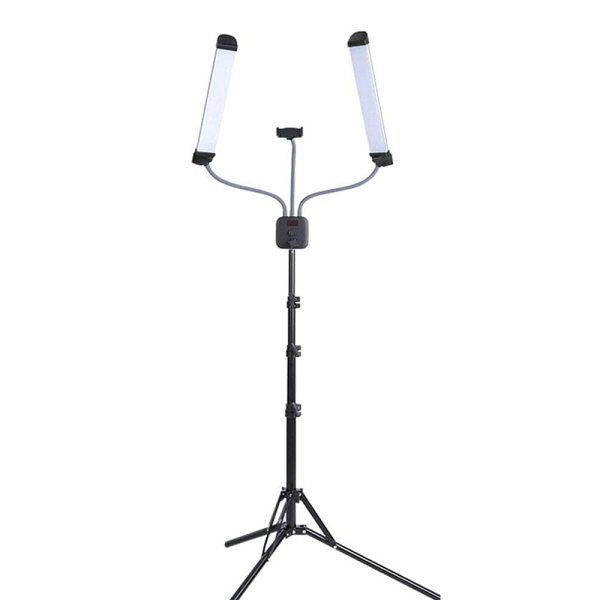 Lampe LED pour cils et maquillage - Avec support de téléphone portable et trépied télescopique