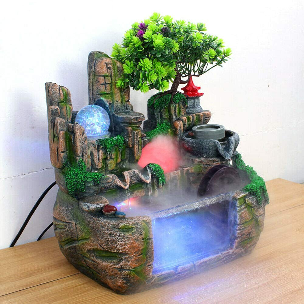 Mini Fontaine à Brouillard Avec 12 Lumières LED - Brumisateur Ultrasonique Pour Décoration