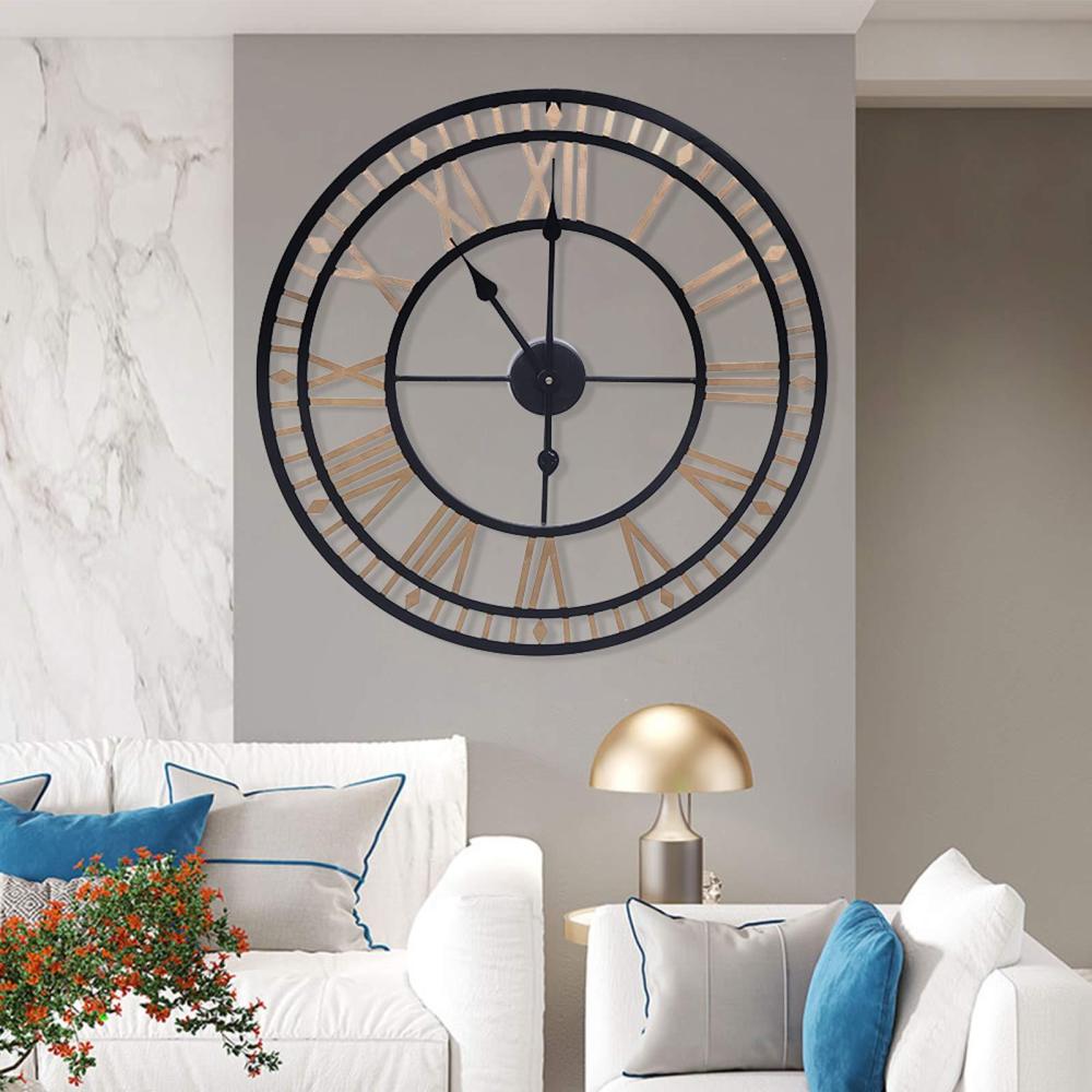 Mouvement D'horloge à Quartz Rétro 70 Mm - Mécanisme Pour Horloge Murale DIY, Chiffres Romains/arabes, Argent