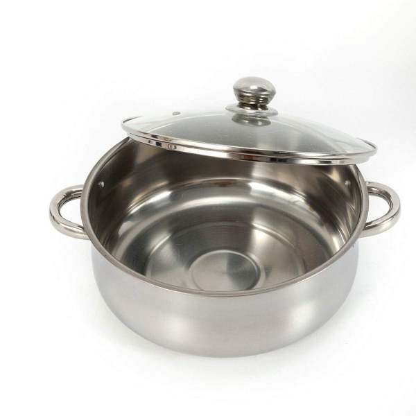 26 cm Cuiseur vapeur en acier inoxydable 5 récipients de cuisson à vapeur avec couvercle en verre