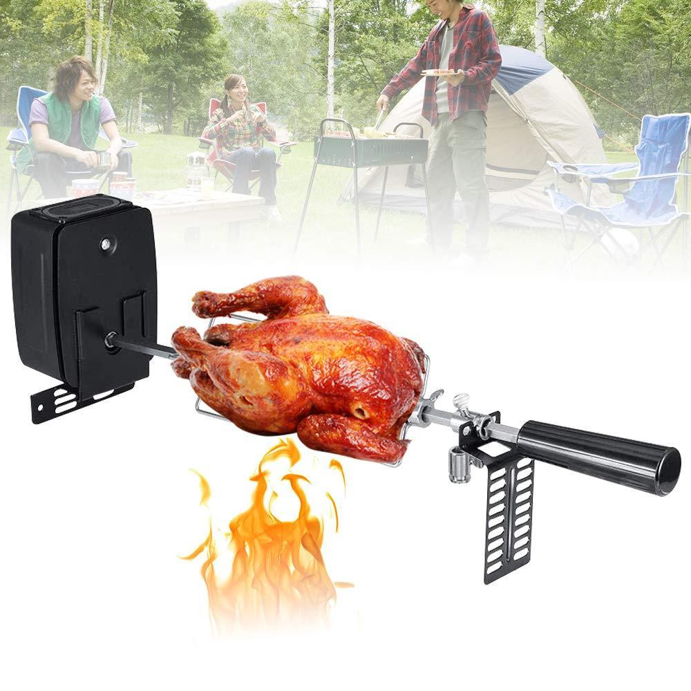 Moteur De Tournebroche Pour Barbecue - En Acier Inoxydable, Fonctionne Sur Piles - Kit Complet Rôtisserie Pour Viandes