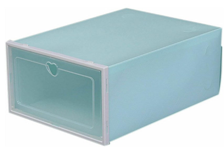Lot De 4 Boîtes à Chaussures Transparentes Empilables - Rangement Plastique épais, Couvercle, Couleurs Pastel - 3