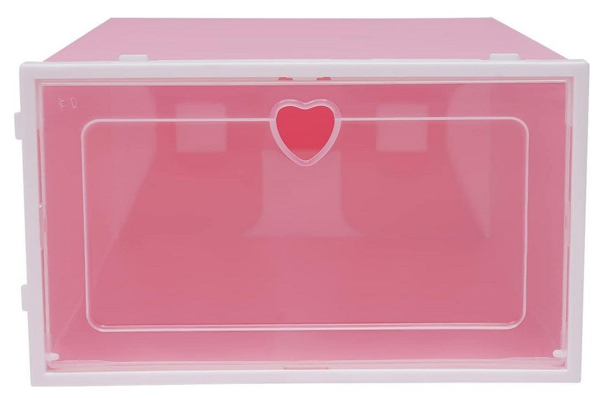 Lot De 4 Boîtes à Chaussures Transparentes Empilables - Rangement Plastique épais, Couvercle, Couleurs Pastel - 13