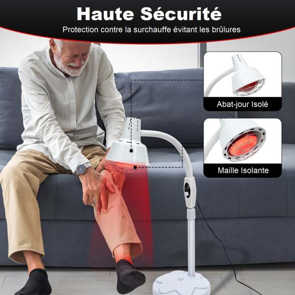 Lampe Chaleur Infrarouge 275W - E27 - Lumière Rouge - Thérapie Douleur - 50000h Durée De Vie