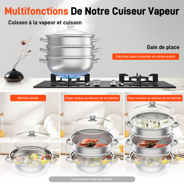 Cuiseur Vapeur En Acier Inoxydable à 5 Canapés - Martinique