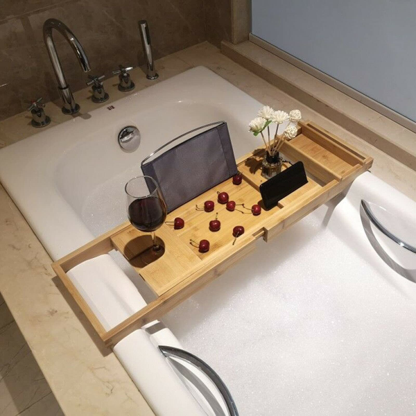 InnovaGoods - Plateau de Baignoire Extensible en Bambou Trayth InnovaGoods - Plateau de Baignoire Extensible en Bambou Trayth