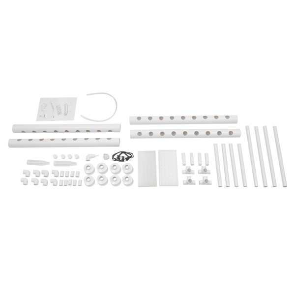 4 tubes 36 emplacements Système de culture hydroponique PVC U Hydroponique Kit de culture Blanc.